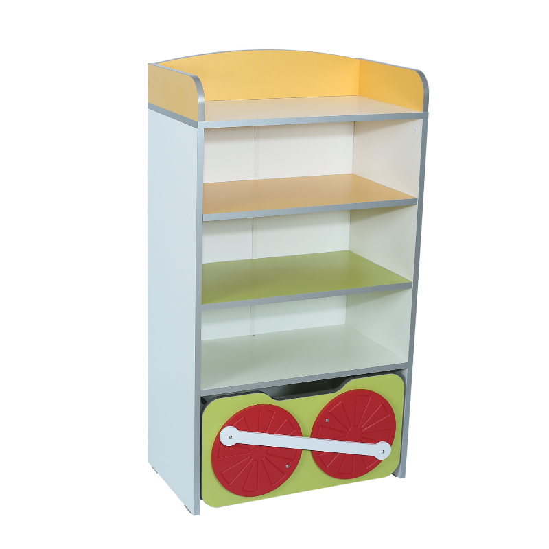 Відкрита дитяча стінка "Казковий експрес" елемент №6, з полицями та шухлядою, матеріал корпусу - ЛДСП, АЛМАНТ, 620х350х1130 мм.